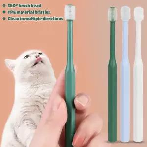 애완 동물 고양이 칫솔 슈퍼 부드러운 나일론 강모 360 학위 구강 청소 및 얼굴 여드름 브러쉬
