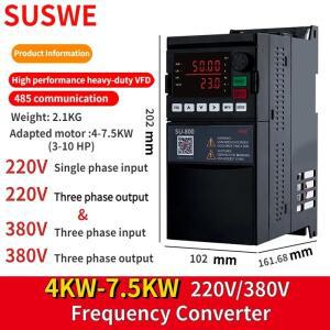 SUSWE SU800 VFD 4KW/5.5KW/7.5 KW 220V/380V 주파수 변환기 RS485 인버터 3 상 출력 속도 컨트롤러