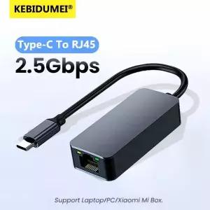 PC 노트북용 기가비트 이더넷 컨버터 랜 허브 2500Mbps USB 3.0 C타입-RJ45 네트워크 카드 2.5G 어댑터