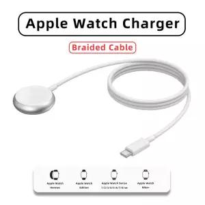 iWatch Ultra/Series 10/9/8/7/6/SE/SE/SE2/5/4/3/2/1 USB-C 스마트워치 충전기용 알루미늄 합금 브레이드
