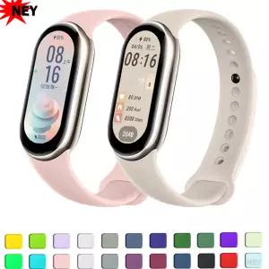 Xiaomi Mi band 8-9 용 스포츠 시계 밴드 NFC 교체 miband9/8 실리콘 팔찌 방수 스트랩 smart 9 액세서리