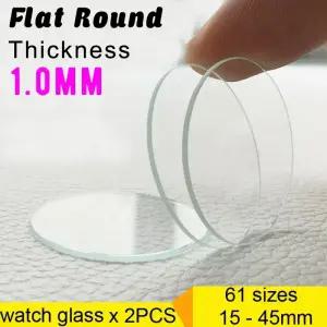 2PCS 두께 1mm 라운드 시계 크리스탈 유리 교체 안경 렌즈 평면 거울 수리 도구 부품
