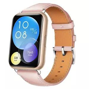 Huawei Watch Fit 2 용 가죽 스트랩 Smartwatch 밴드 교체 스포츠 팔찌 레트로 정품 액세서리