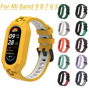 Silicone Sport Strap For Xiaomi Mi Band 9 8 7 6 5 Replacement Soft TPU Case Smartwatch Wristband