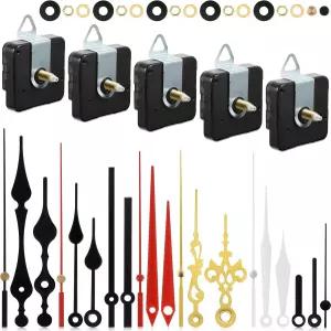 Outus 5개 DIY 쿼츠 시계 이동 메커니즘 수리 부품 교체용 배터리 작동 모터 키트 7쌍 0.7인치