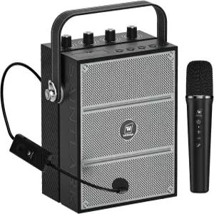 WinBridge S97 60W 블루투스 스피커 마이크 듀얼 휴대용 PA 시스템 및 교사용 노래방 기계 음향 효과 기타
