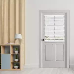 DEZ Furnishings 무선 도구 없음 금속 문용 1인치 자석 미니 블라인드 방 어두워짐 25인치 폭 x 42인치