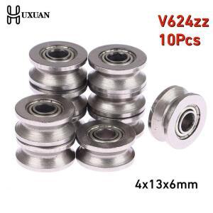 호환 V624zz 4x13x6mm V 그루브 밀폐형 볼 베어링 가이드 트랙 롤러 베어링, V624 자수 기계 베어링, 10