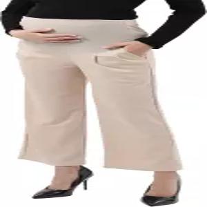 알리나 메이 임산부 바지 편안한 오버 범프 여성 임신 캐주얼 카프리스 직장용