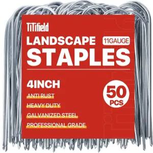 TiTifield U 셰이프 가든 스테이킹 50팩 4인치 게 관개용 튜브 잔디 조경용 직물 호스 및 잡초 차단막을