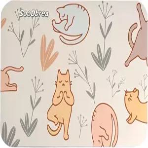 장난기 넘치는 고양이 디자인의 수드브레아 미니 요가 매트 무릎 패드 양면 미끄럼 방지 명상 여성 및