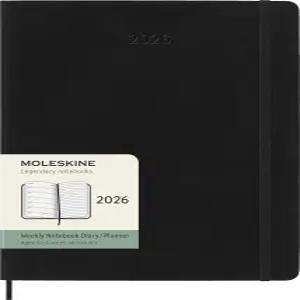 몰스킨 클래식 2026년 12개월 주간 플래너 소프트 커버 XL(7.5인치 x 9.75인치) 블랙 144페이지