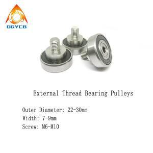 호환 1pcs OD 28mm 외부 스레드 베어링 풀리 6001RS 나사 M8 JS600128-8C5L10M8 금속 가이드 휠 28mm 볼트 베어링 롤러