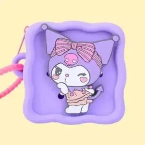 산리오 쿠로미 실리콘 파우치 미니 멀티 사각 가방 여행용 캐릭터지갑 캐릭터필통