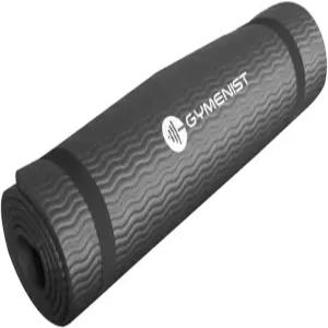 GYMENIST 두꺼운 운동 요가 바닥 매트 Nbr 24 X 71 인치 캠핑용 유산소 필라테스 체조 블랙