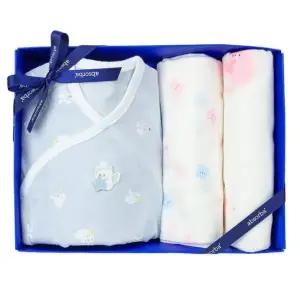 [갤러리아] (압소바출산,태교,배냇저고리)도도모달배냇슈트블루+손수건10장세트(A1B-10107SET)