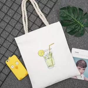 사각 캔버스 백 캔버스가방 나들이가방 에코백 룸슈즈