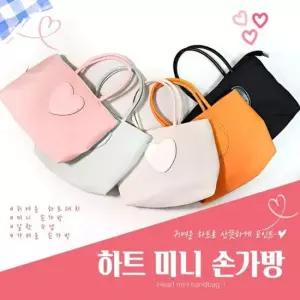 하트 모양 미니 토트백 여성용 직장인 데일리 숄더백 가방 직장인 하트 데일리백