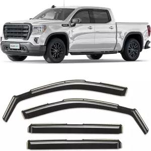 CLIMPART 채널 내 내구성이 뛰어난 GMC 시에라 1500 2019-2026 크루 캡용 레인 가드 오리지널 윈도우