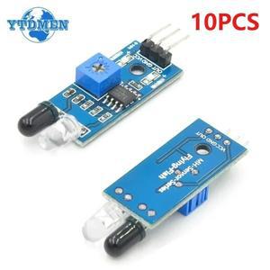 10pcs IR 불꽃 센서 모듈 Arduino 스마트 자동차 로봇 반사 광전 용 적외선 장애물 회피