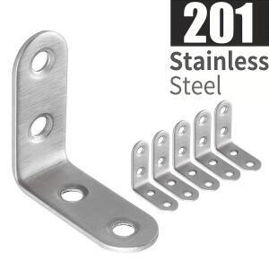 6Pcs 스테인레스 스틸 90도 각도 L 모양의 브래킷 40mm X 16mm 코너 버팀대 조인트 패스너 헤비 듀티 금속