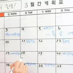 붙이는화이트보드 벽에붙이는 화이트보드 시트 월간 계획표 대형