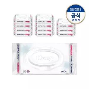 크리넥스 안심 물티슈 캡 60매X12팩