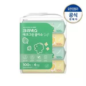 크리넥스 에코그린소프트 물티슈 리틀카카오프렌즈 번들팩 캡100매X4팩