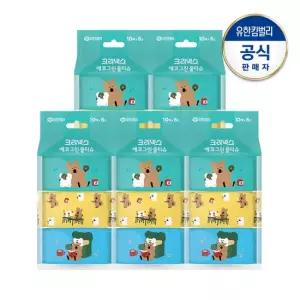 크리넥스 에코그린 쁘띠물티슈 다이노탱 10매x6입X5세트