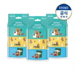 크리넥스 에코그린 쁘띠물티슈 다이노탱 10매x6입X3세트