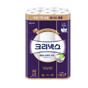 크리넥스 데코소프트 수딩플러스 3겹 25m 24+6롤 x1개