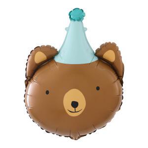 라지쉐잎 고깔모자 곰 동물 생일 파티 헬륨 풍선