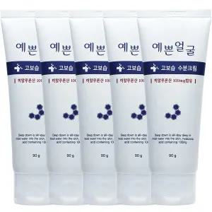 웰빙헬스 히알루론산 예쁜얼굴 고보습 수분크림 90ml X 5개