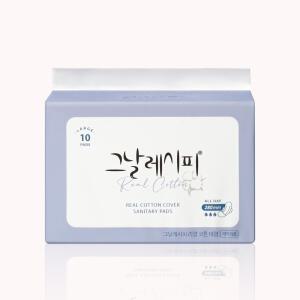그날레시피 리얼코튼 순면 생리대 대형 10개입