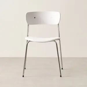모나 체어 카페 의자 인테리어 실버 스틸 화이트 내추럴