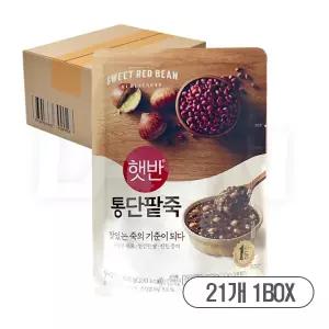 햇반 비비고 파우치 죽 통단팥죽 420g 21개//