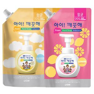 CJ라이온 아이깨끗해 리필 대용량 600ml 핸드워시 용기 거품 비누 손세정제