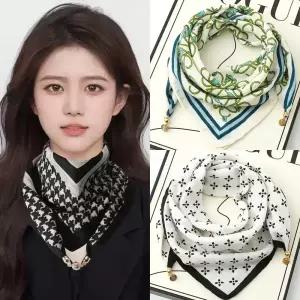 마그네틱 스카프 여성 승무원 쁘띠 면스카프