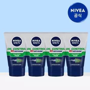 니베아 맨 오일 컨트롤 훼이스 워시 폼 100g 4개