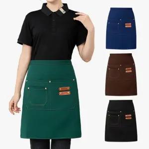 카페 무지 주방용품 유니폼 바리스타 베이직 에이프런 방수 심플 허리앞치마 발수 하프앞치마 작업용