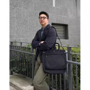 [롯데백화점]헤지스ACC [HATCH-BAG] 블랙 나일론 토트백 HJBA6E330BK