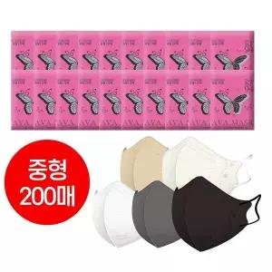 아바 KF94 마스크 5컬러 200매중형 .