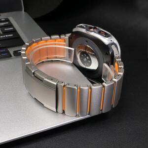 삼성 갤럭시 워치 8/8클래식 46mm 44mm 40mm용 고무 메탈 스트랩 실리콘 티타늄 밴드 갤럭시 울트라 2025 4