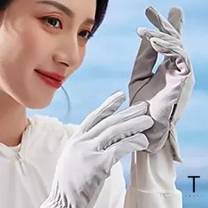 여름 자전거 장갑 자외선 차단 장갑 여성 골프 라이딩 라이트그레이