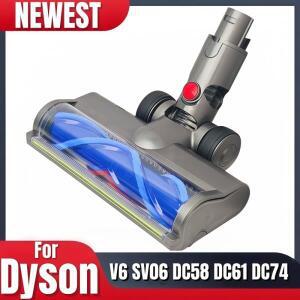 다이슨 호환 V6 DC58 DC61 DC74 SV04 먼지 감지 교체 브러시 헤드 녹색 LED 조명 진공 (바닥용)