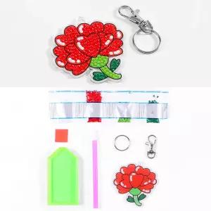 DIY 카네이션 만들기 세트 하트 보석십자수 카네이션 키링 만들기 키트 스승의날 어버이날 행사 준비