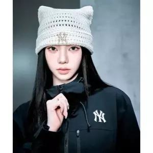 엠엘비 MLB [카리나 ]썸머 크로셰 미야옹 비니 NY Cream 459116
