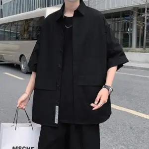 [다잇템]남성 오버핏 여름 캐주얼 반팔 자켓 셔츠