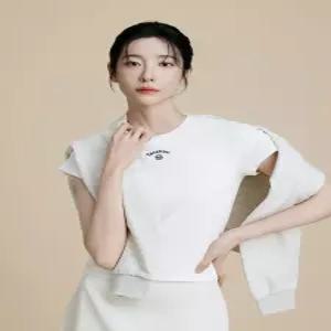 26S 여성 W 슬림 골지립 티셔츠 (화이트) [TWRS10963-WHS]