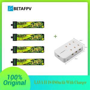 BETAFPV 신형 라발라바 II 1S 680mAh (4개입) 배터리 ForAir75 Meteor75 Pro 후프 드론 FPV용 6포트 충전기